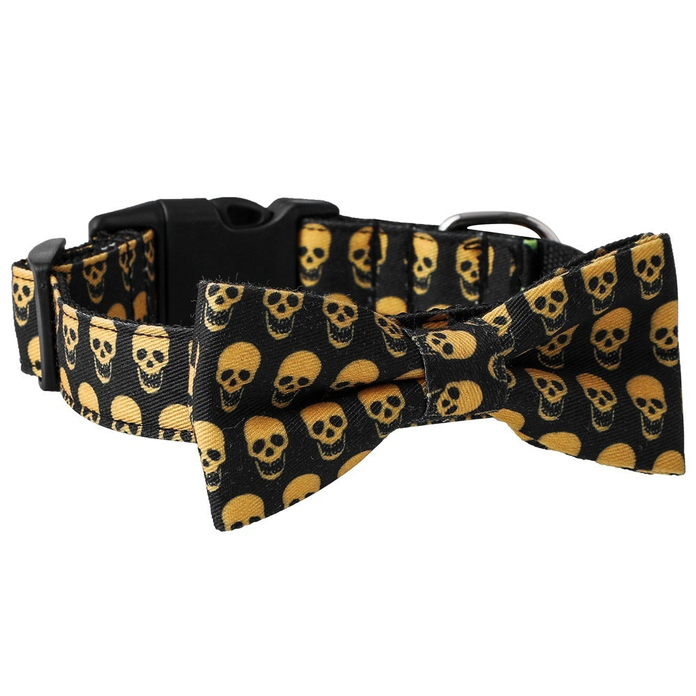 Skull Bat Accessories Pet Leash Collar