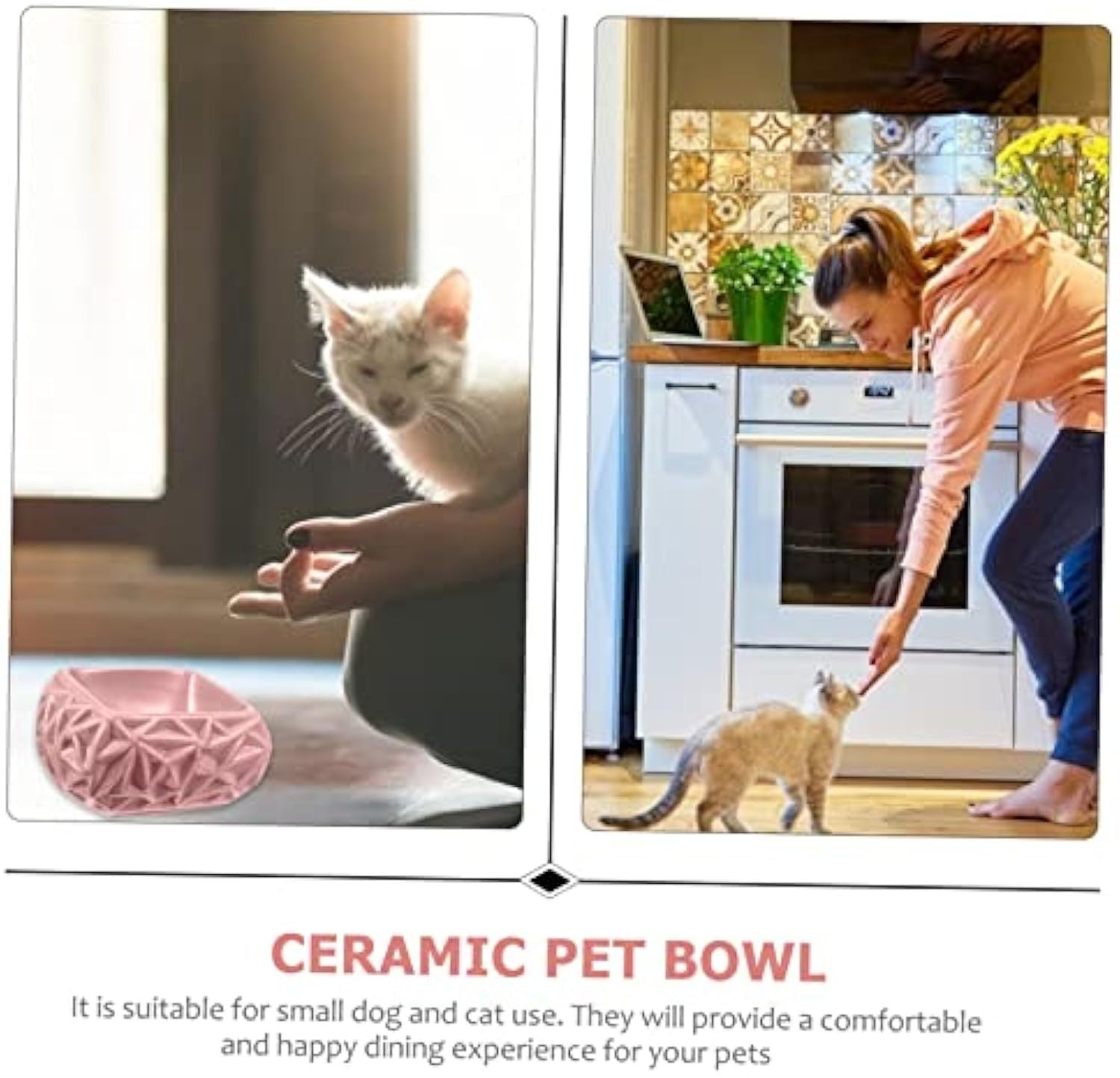 Cat Bowl Kitten Bowl Ceramic Pet Feeding Bowl Cute Design Dog And Cat Food Bowls For Treats And Water Kitten And Puppy Feeder Pet Pink Bird's Nest