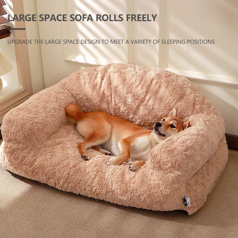 Plush Pet Sofa Bed - All-season, Non-slip Bottom, Durable And Scratch-resistant, Suitable For Dogs And Cats