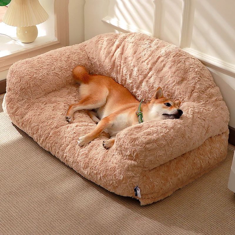 Plush Pet Sofa Bed - All-season, Non-slip Bottom, Durable And Scratch-resistant, Suitable For Dogs And Cats